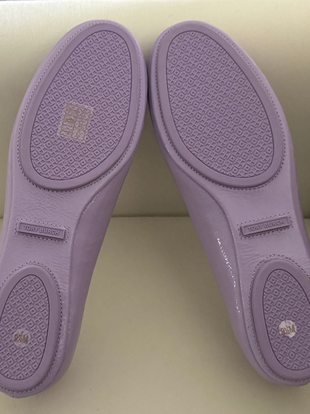 NIB Tory Burch Minnie Travel Ballet Flats Lavender Cloud Patent Leather Size 9.5 - Picture 9 of 10